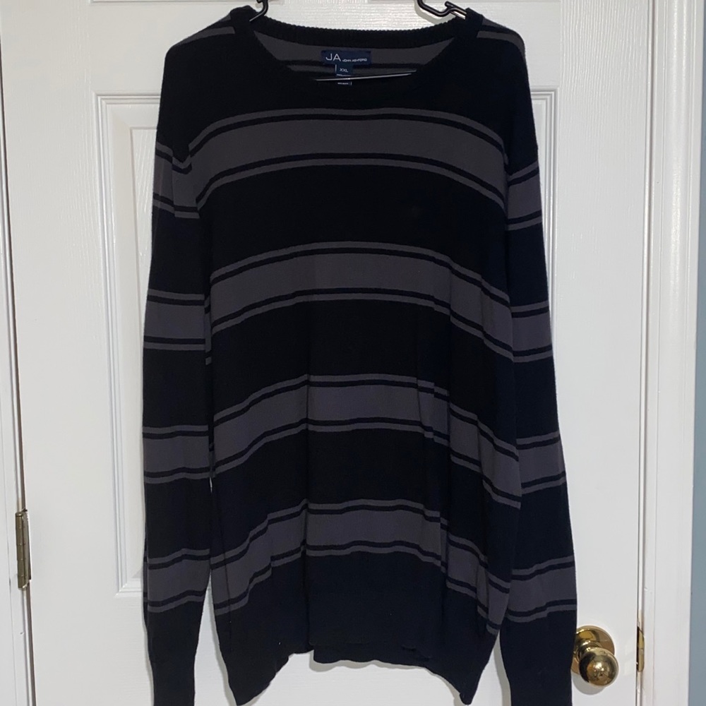 Men’s Striped Crewneck Knit Sweater